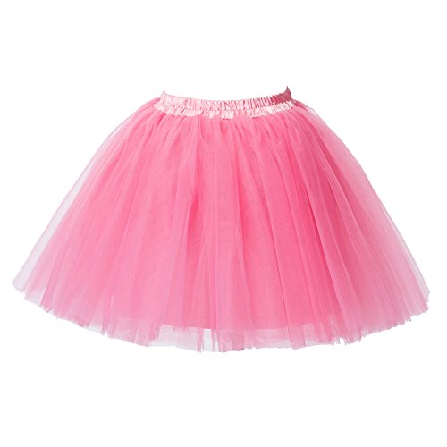 Honeystore Damen's Mini Tutu Ballett Mehrschichtige Rüschen Unterkleid Wassermelone von Honeystore