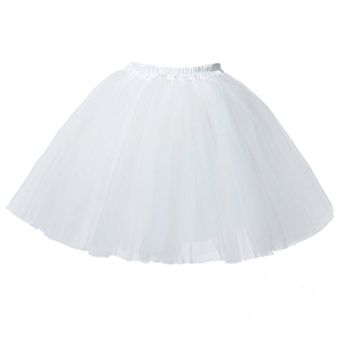 Honeystore Damen's Mini Tutu Ballett Mehrschichtige Rüschen Unterkleid Weiß von Honeystore