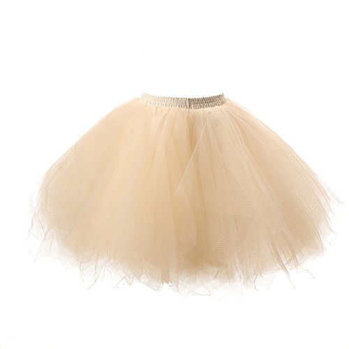 Honeystore Damen's Tutu Unterkleid Rock Abschlussball Abend Gelegenheit Zubehör Champagner von Honeystore