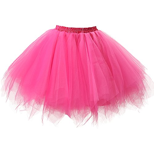 Honeystore Damen's Tutu Unterkleid Rock Abschlussball Abend Gelegenheit Zubehör Fuchsie von Honeystore