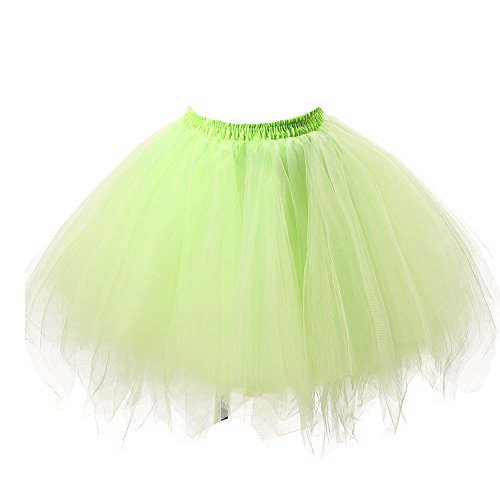 Honeystore Damen's Tutu Unterkleid Rock Abschlussball Abend Gelegenheit Zubehör Gelbgrün von Honeystore