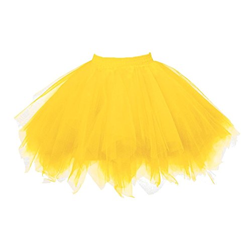 Honeystore Damen's Tutu Unterkleid Rock Abschlussball Abend Gelegenheit Zubehör Goldgelb von Honeystore