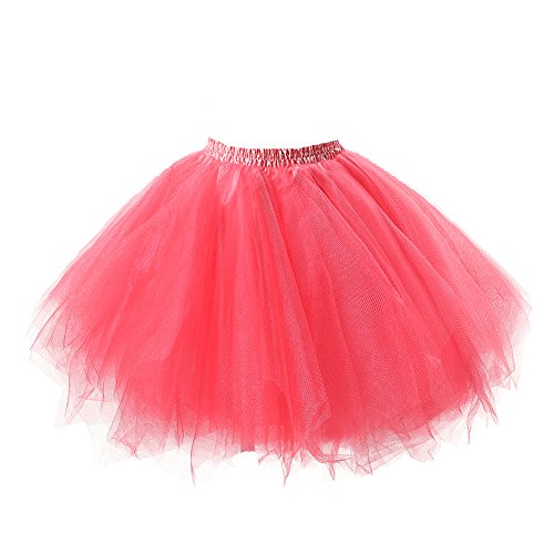 Honeystore Damen's Tutu Unterkleid Rock Abschlussball Abend Gelegenheit Zubehör Wassermelonen von Honeystore