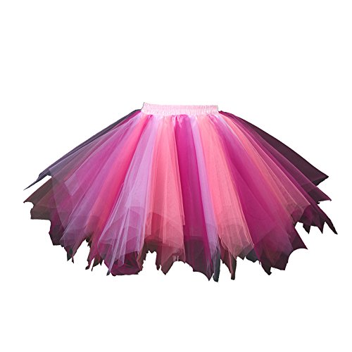 Honeystore Damen's Tutu Unterkleid Rock Abschlussball Abend Gelegenheit Zubehör Rosa Wassermelone Fuschie von Honeystore