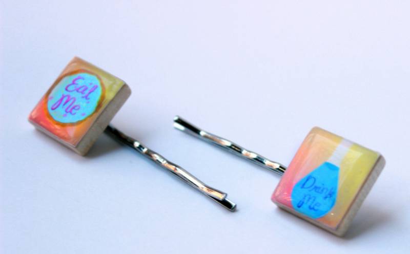 Essen-Mich-Drink-Me Scrabble Fliese Bobby Pins - Alice Im Wunderland Inspiriert von HoneysuckleRoseC