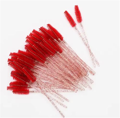 HonFitat Kristall-Wimpernpinsel, Kamm, Wimpernverlängerung, Mascara-Stäbe, Make-up, Beauty-Werkzeug, Rosa, 50 Stück (1) von Honfitat