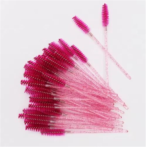 HonFitat Kristall-Wimpernpinsel, Kamm, Wimpernverlängerung, Mascara-Stäbe, Make-up, Beauty-Werkzeug, Rosa, 50 Stück (2) von Honfitat