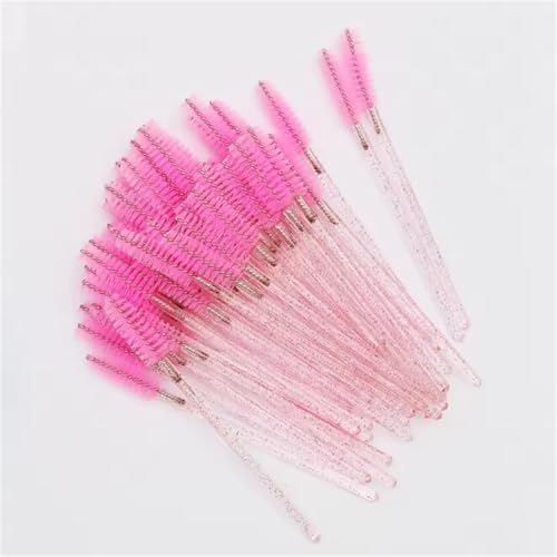 HonFitat Kristall-Wimpernpinsel, Kamm, Wimpernverlängerung, Mascara-Stäbe, Make-up, Beauty-Werkzeug, Rosa, 50 Stück (3) von Honfitat