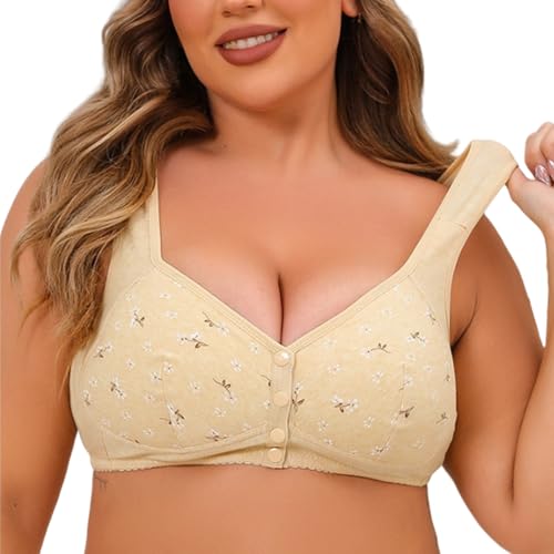 HongXINGDd Atmungsaktiver Knopf mit Knopf an der Vorderseite Vollschalen-Komfort-BH ohne Bügel Skin 120C von HongXINGDd