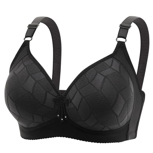 HongXINGDd Nicht gepolsterter Push-up-Push-up-BH mit kabellosen Vollschalen für Damen Black 120C von HongXINGDd