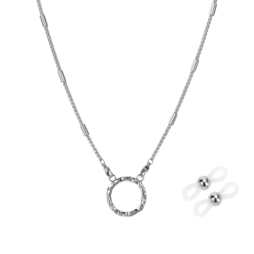 Brillenhalter Kette Schlaufe Brillen Halskette Ring für Frauen Lesebrille Sonnenbrille Halskette für Herren, Handgefertigte Maiskette, 33"L von Hongeely