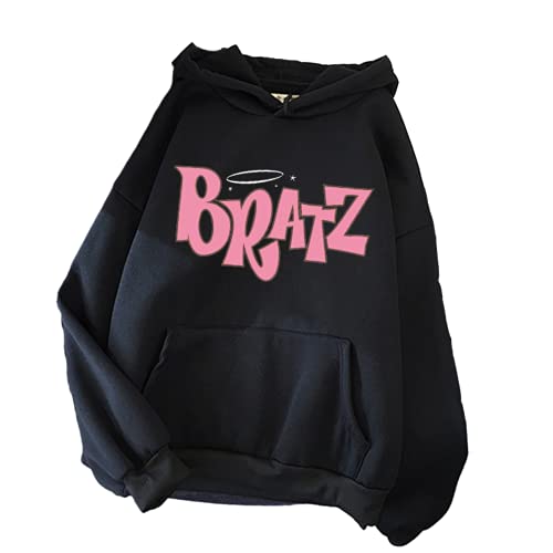 Bratz-Letter Kapuzenpullover Sweatshirt Harajuku Hoodie Damen Kpop Winter Top Oversized Hoodies von Honghuang