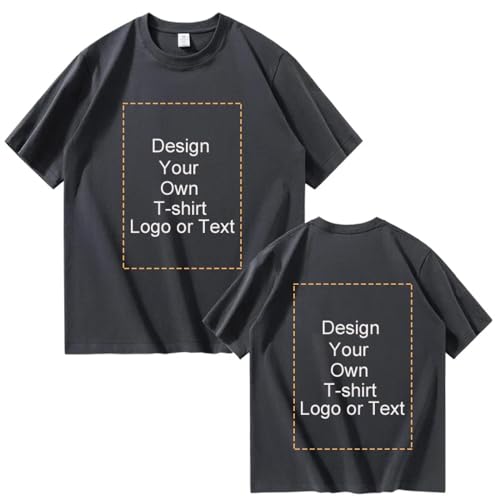 Erstellen Sie Ihr Eigenes Personalisiertes T -Shirt - Benutzerdefiniert Ihr Geschenk mit Text, Bild Oder Logo für Männer und Frauen - Gedruckt Vorne und Hinten Gedruckt Dark Grey,M von Honghuang