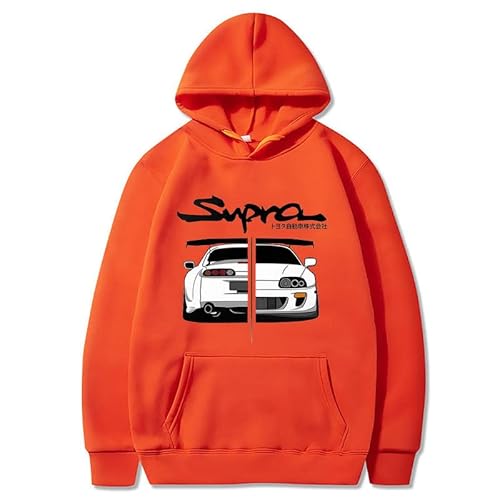 Honghuang Anime Initial D Supra Kapuzenpullover Herren Manga Print Lose Lässige Langarm Japanische Art Lässiges Sweatshirt von Honghuang