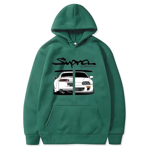 Honghuang Anime Initial D Toyota Supra Kapuzenpullover Herren JDM Manga Print Lose Lässige Langarm Japanische Art Lässiges Sweatshirt von Honghuang