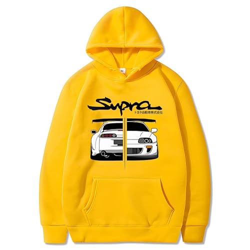 Honghuang Anime Initial D Toyota Supra Kapuzenpullover Herren JDM Manga Print Lose Lässige Langarm Japanische Art Lässiges Sweatshirt von Honghuang