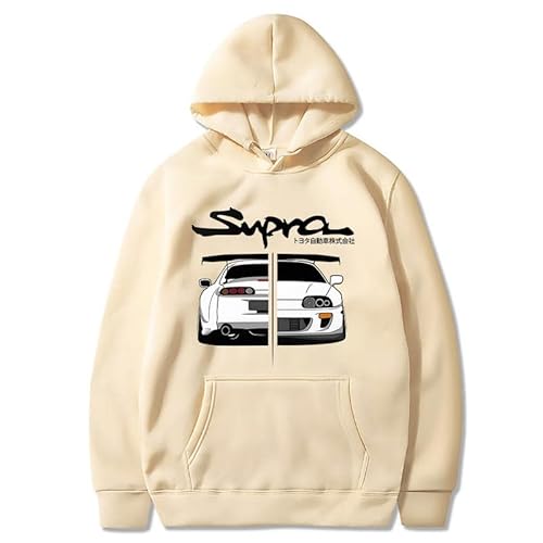 Honghuang Anime Initial D Toyota Supra Kapuzenpullover Herren JDM Manga Print Lose Lässige Langarm Japanische Art Lässiges Sweatshirt von Honghuang