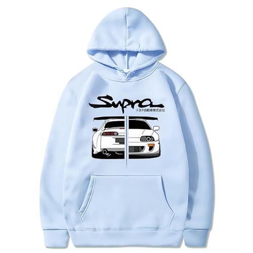 Honghuang Anime Initial D Supra Kapuzenpullover Herren Manga Print Lose Lässige Langarm Japanische Art Lässiges Sweatshirt von Honghuang