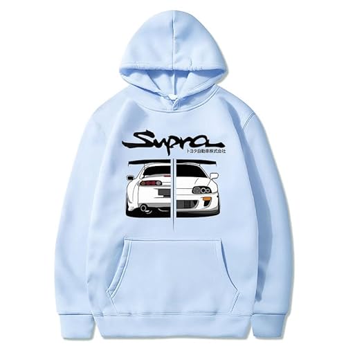 Honghuang Anime Initial D Toyota Supra Kapuzenpullover Herren JDM Manga Print Lose Lässige Langarm Japanische Art Lässiges Sweatshirt von Honghuang