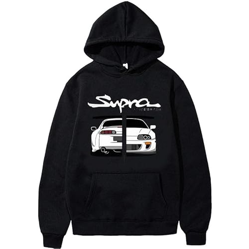 Honghuang Anime Initial D Supra Kapuzenpullover Herren Manga Print Lose Lässige Langarm Japanische Art Lässiges Sweatshirt von Honghuang