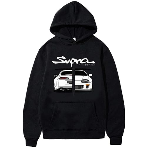 Honghuang Anime Initial D Supra Kapuzenpullover Herren Manga Print Lose Lässige Langarm Japanische Art Lässiges Sweatshirt von Honghuang