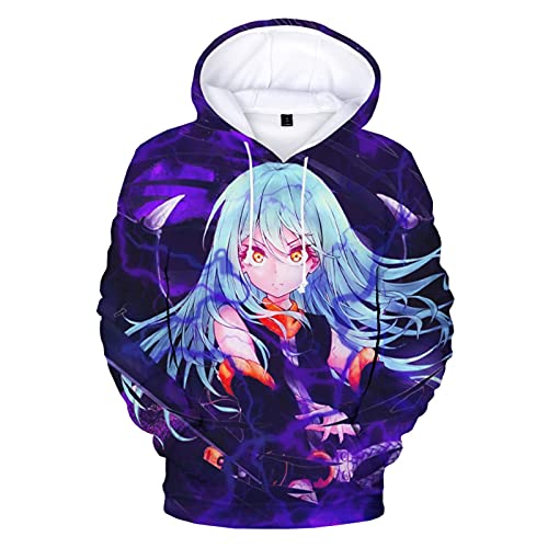 Honghuang Japanischer Anime Rimuru Tempest That Time I Got Reincarnated As A Slime 3D Kapuzenpullover Unisex Oversize Sweatshirt XXS-5XL von Honghuang