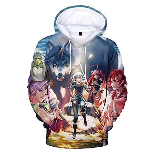 Honghuang Japanischer Anime Rimuru Tempest That Time I Got Reincarnated As A Slime 3D Kapuzenpullover Unisex Oversize Sweatshirt XXS-5XL von Honghuang