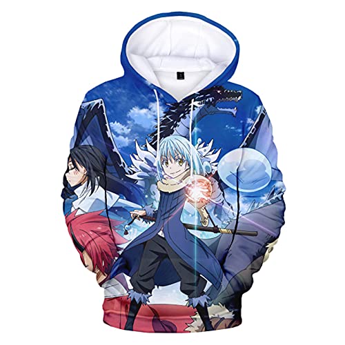 Honghuang Japanischer Anime Rimuru Tempest That Time I Got Reincarnated As A Slime 3D Kapuzenpullover Unisex Oversize Sweatshirt XXS-5XL von Honghuang