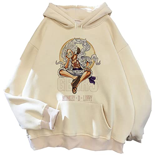 Luffy Gear 5 Kapuzenpullover Herren Damen One Piece Streetwear Bedruckter Pullover Harajuku Y2k Aesthetic Hoodies von Honghuang