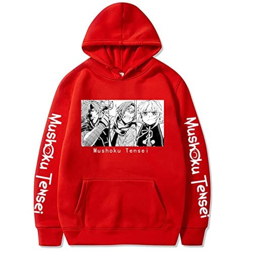 Jobless Reincarnation Hoodie Mushoku Tensei Sweatshirt Rudeus Greyrat Cosplay Cotume Pullover Pullover Mantel für Männer Frauen von Hongwenstore