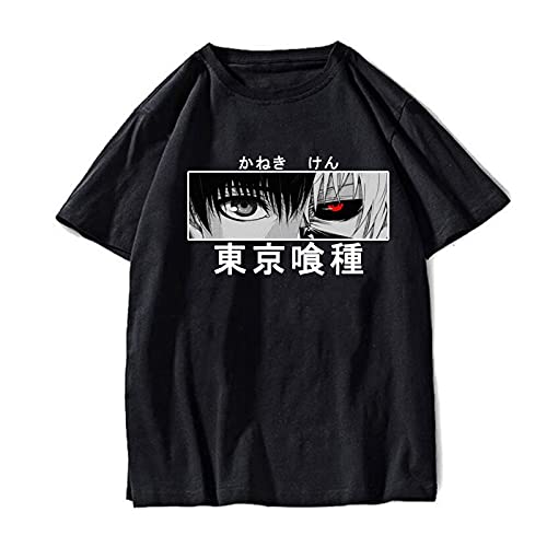 Tokyo Ghoul T-Shirt Kaneki Ken T-Shirts Anime Kurzarm Pullover Tops Unisex Streetwear Harajuku T-Shirt für Männer Frauen Jugendliche von Hongwenstore