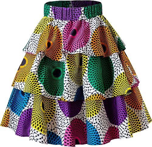 HongyuAmy Frauen African Print Rock Ankara Röcke Dashiki Kleidung, Farbe E, XX-Large von HongyuAmy