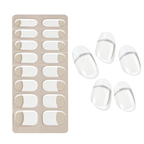 Halbhärtende Gel-Nagelstreifen - French Design Nagelfolien Gel-Sticker Für Nägel | Schonende Maniküre Produkte für Frauen Mädchen Beauty Liebhaber - Tägliche Anwendung Zuhause Berufstätige von Honhoha