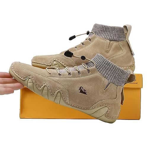 Honhoha Italienische Schuhe Herren,Magic Sticker Hohe Stiefel Unisex Outdoor-Schuhe | Hohe Chukka-Stiefel für Camping und Wandern, Schuhe für Herren von Honhoha