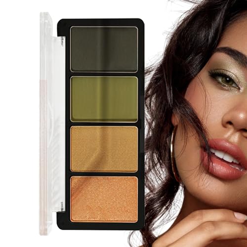 Lidschatten-Make-up-Palette - e Makeup Lidschatten Palle - 4 Farben hochpigmentierte -Schimmer-Lidschatten-Palette, natürliche Farben Make-up-Lidschatten für Frauen Honhoha von Honhoha