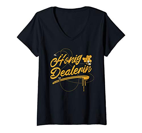 Damen Honig Dealerin | Lustiges Imkerin Honigdealer Biene Geschenk T-Shirt mit V-Ausschnitt Damen Honig Dealerin | Lustiges Imkerin Honigdealer Biene Geschenk T-Shirt mit V-Ausschnitt von Honig Dealer | Imker Imkerin | Bienenzüchter Motiv