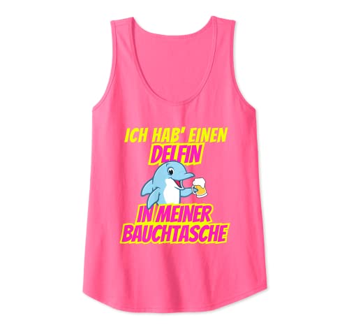 Damen Delfin in meiner Bauchtasche Party Outfit Sommer Mallorca Tank Top Damen Delfin in meiner Bauchtasche Party Outfit Sommer Mallorca Tank Top von Honk Delfin Bauchtasche Isi Malle Opening Party