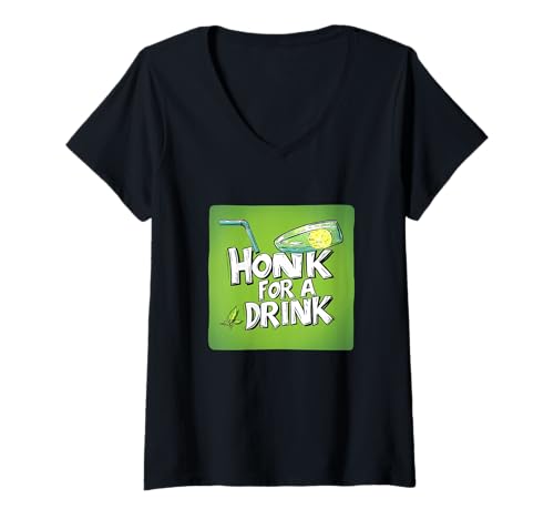 Damen Cooles Hupen für eine Getränkeansprache T-Shirt mit V-Ausschnitt Damen Cooles Hupen für eine Getränkeansprache T-Shirt mit V-Ausschnitt von Honk for a Drink