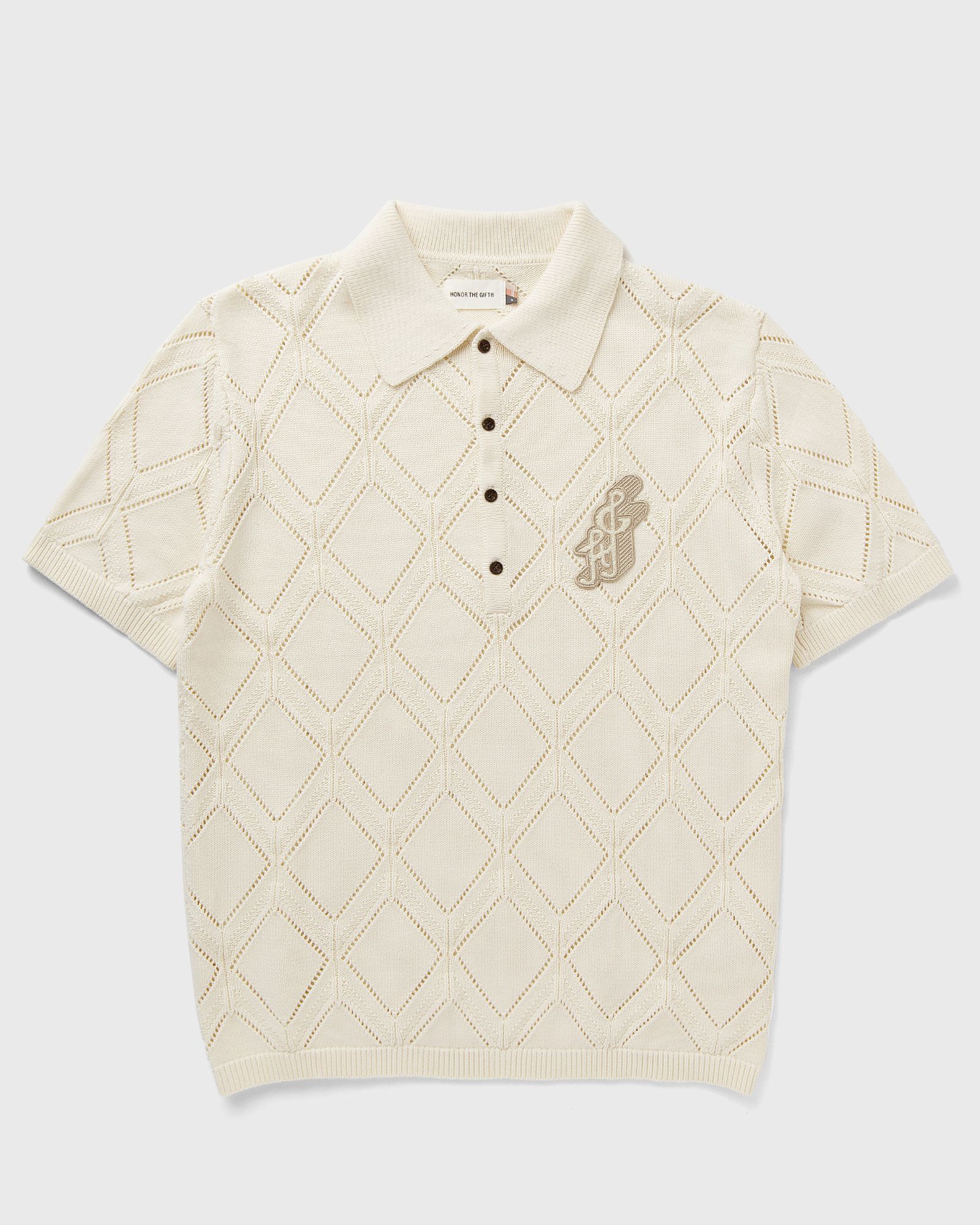 Honor The Gift DIAMOND KNIT POLO men Polos beige in Größe:M Honor The Gift DIAMOND KNIT POLO men Polos beige in Größe:M von Honor The Gift