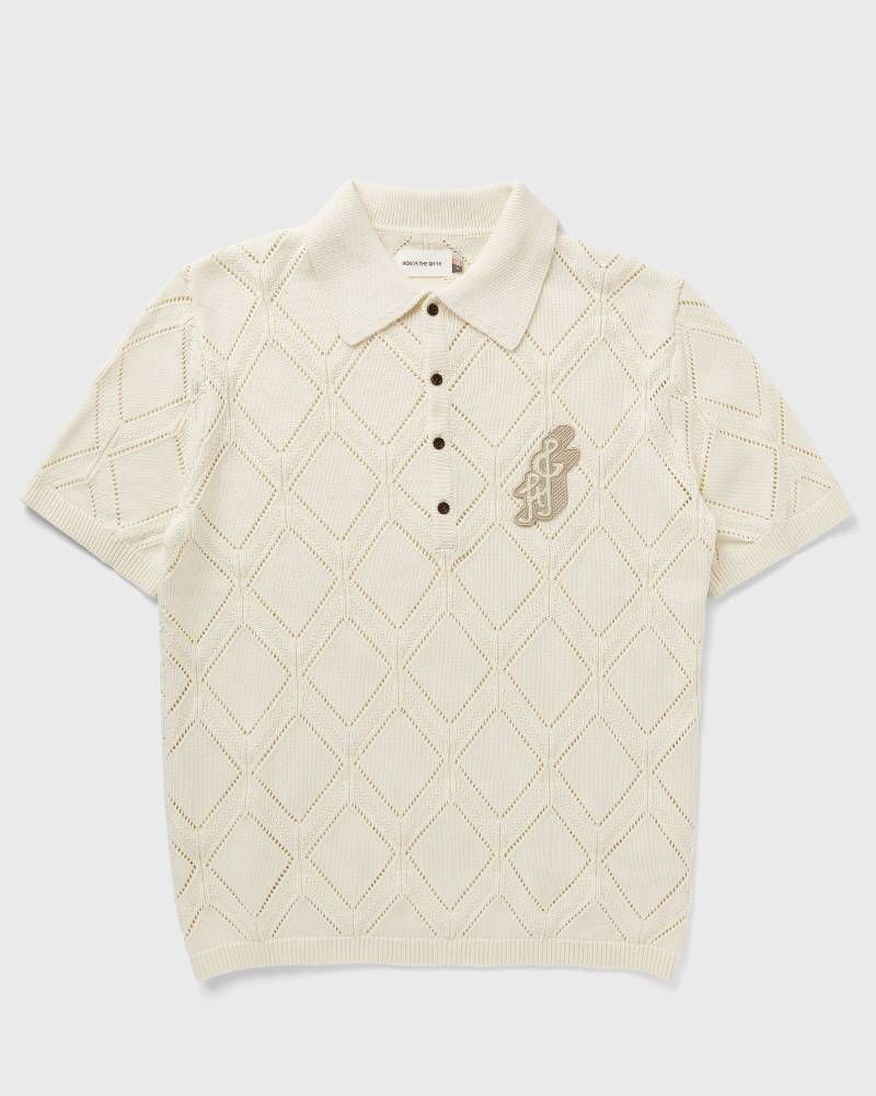 Honor The Gift DIAMOND KNIT POLO men Polos beige in Größe:M von Honor The Gift