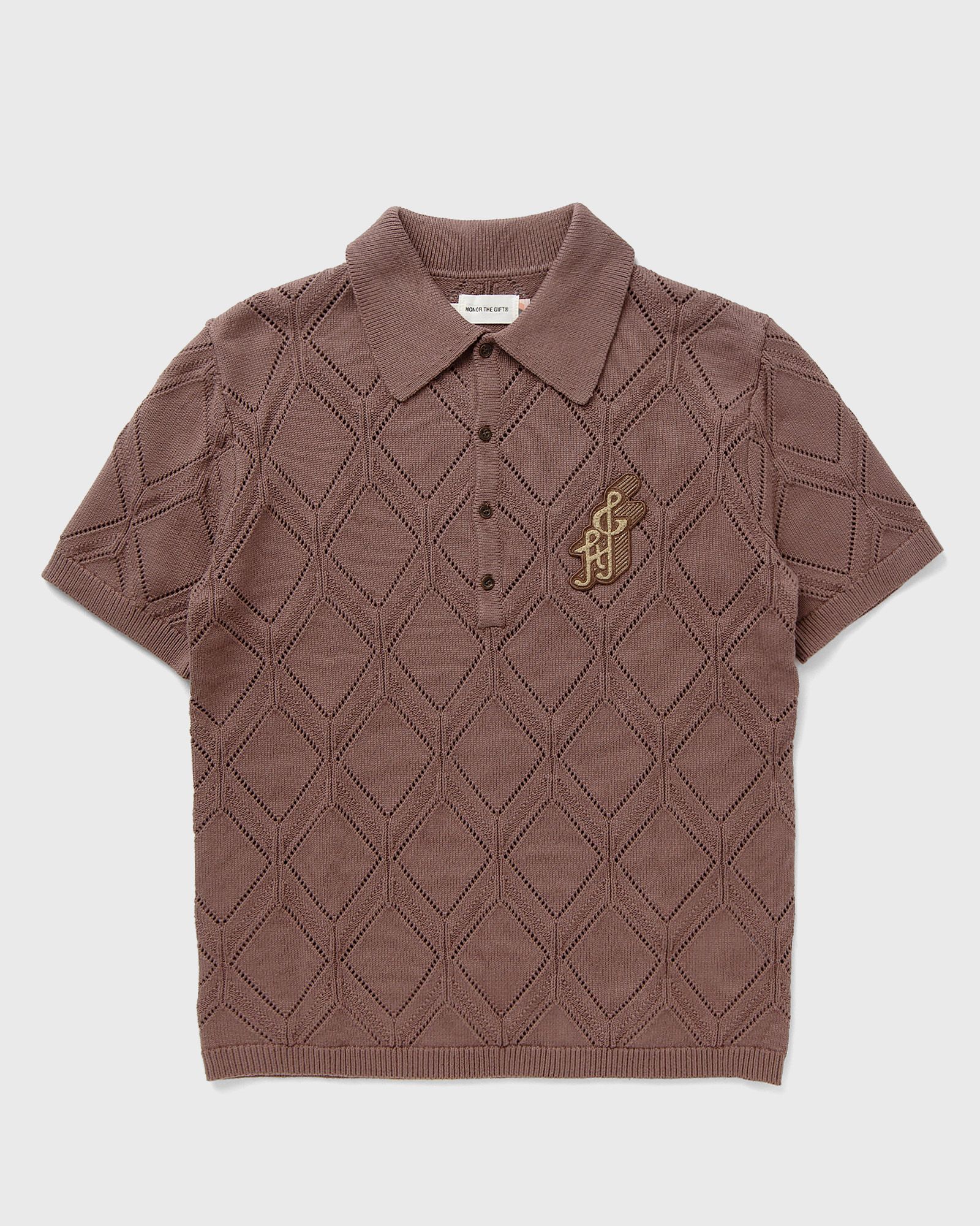 Honor The Gift DIAMOND KNIT POLO men Polos brown in Größe:L Honor The Gift DIAMOND KNIT POLO men Polos brown in Größe:L von Honor The Gift