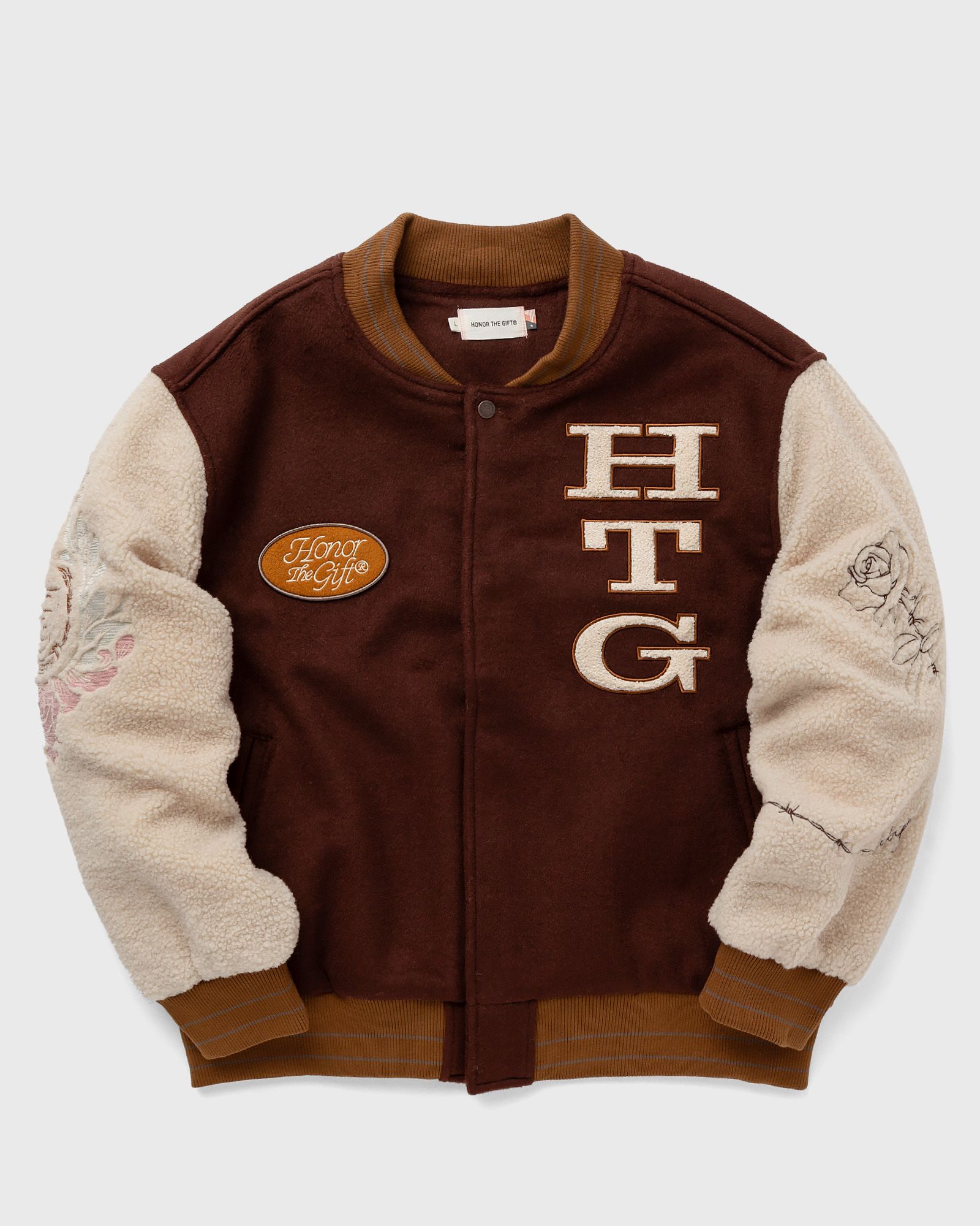 Honor The Gift HTG LETTERMAN JACKET men Bomber Jackets|College Jackets brown|beige in Größe:XL von Honor The Gift