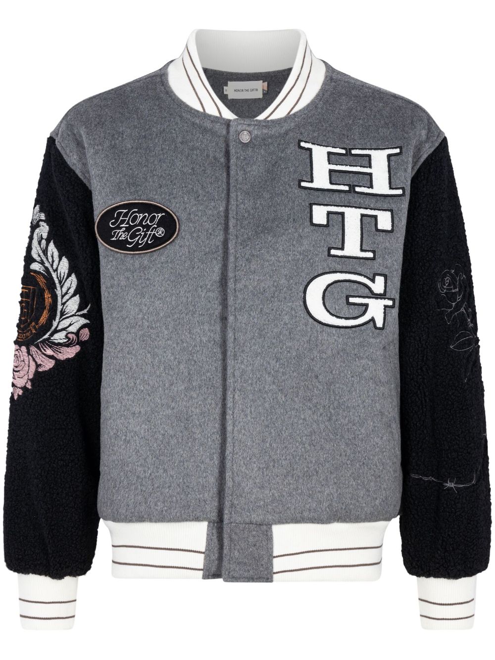 Honor The Gift Letterman Collegejacke - Grau von Honor The Gift
