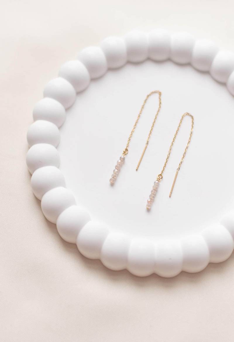 Florence | Fädelohrringe Gold Mit Perlen-Anhänger Durchziehohrringe Einfädler Threader Florence | Fädelohrringe Gold Mit Perlen-Anhänger Durchziehohrringe Einfädler Threader von HonorJewelry