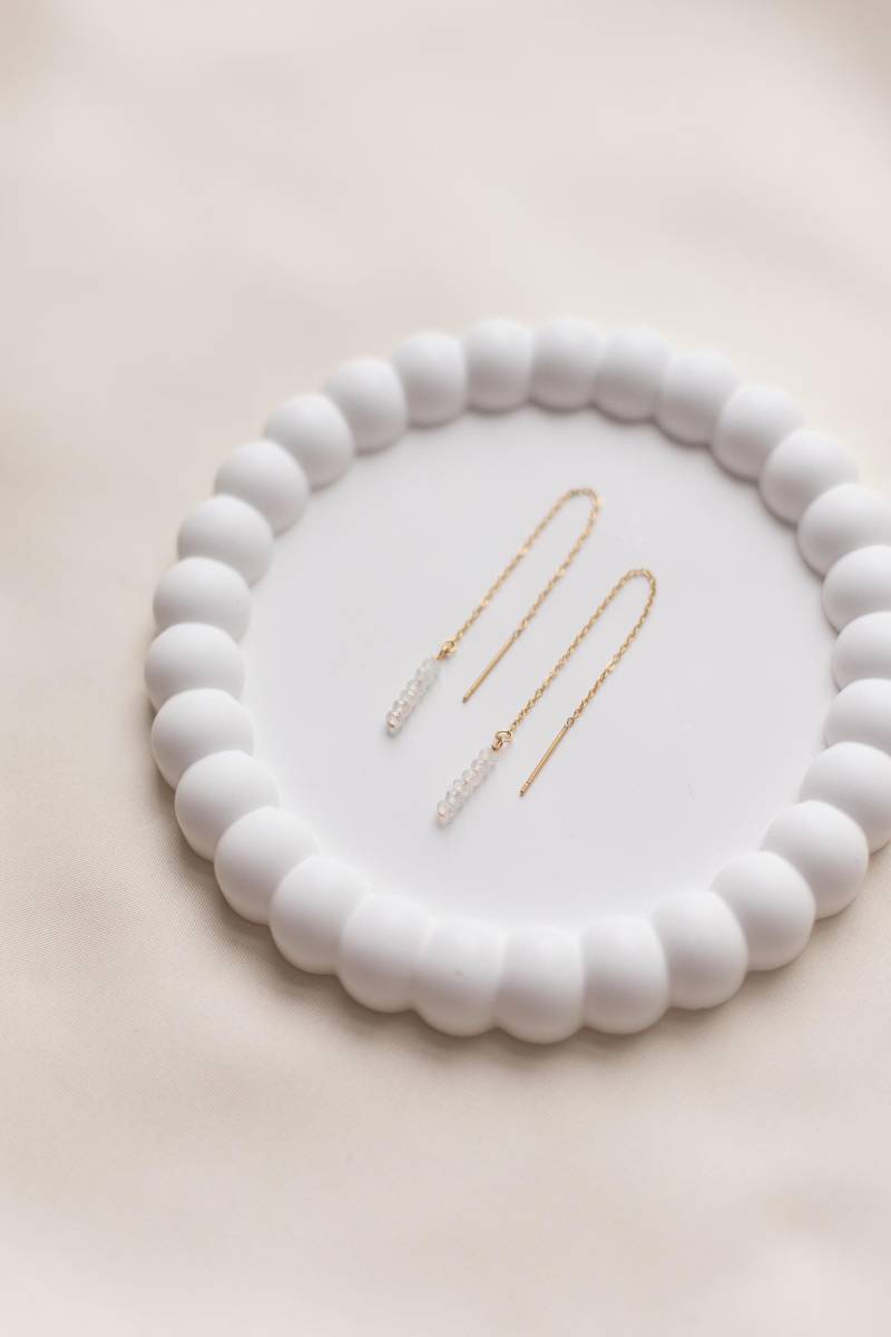 Florence | Fädelohrringe Gold Mit Perlen-Anhänger Durchziehohrringe Einfädler Threader Florence | Fädelohrringe Gold Mit Perlen-Anhänger Durchziehohrringe Einfädler Threader von HonorJewelry