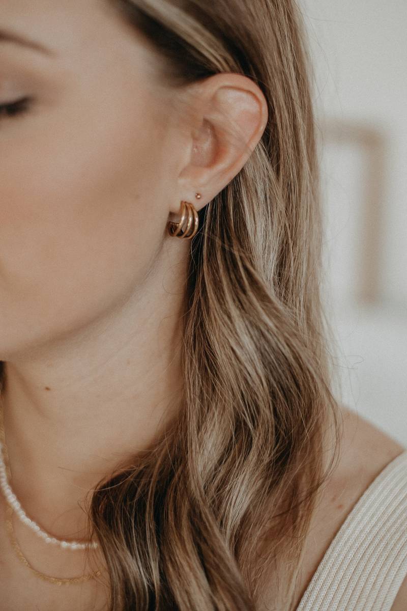 Kleine Dreifache Creolen Aus Edelstahl 13 Mm | Vergoldet Oder Silber Hypoallergen Bleiben Lange Schön Kleine Dreifache Creolen Aus Edelstahl 13 Mm | Vergoldet Oder Silber Hypoallergen Bleiben Lange Schön von HonorJewelry
