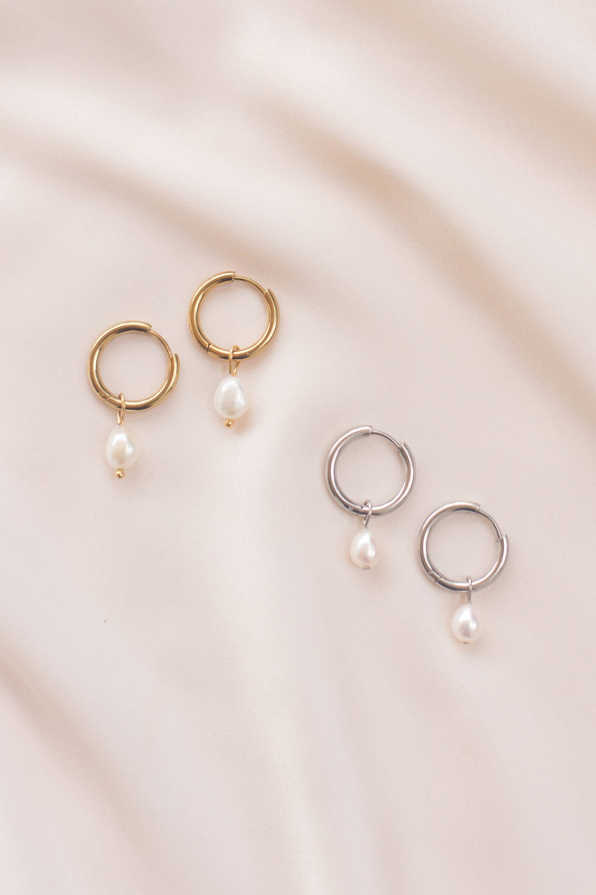Mia | Kleine Creolen Mit Süßwasserperlen Aus Vergoldetem Edelstahl 15-20mm 2-In-1 Perle Abnehmbar Hypoallergen Bleiben Lange Schön von HonorJewelry