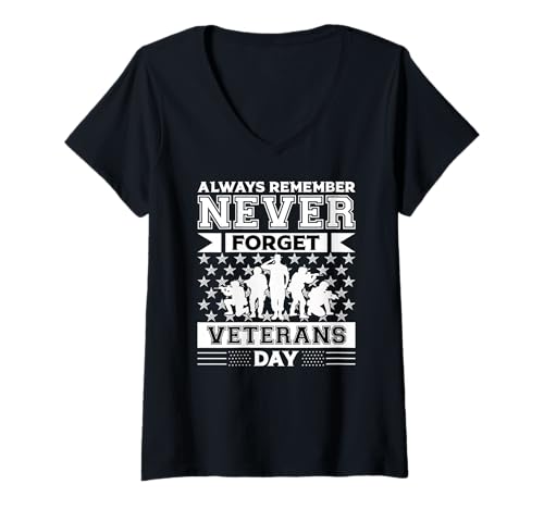 Damen Military Fallen Soldier Tribute Veteran Honor Grafik T-Shirt mit V-Ausschnitt Damen Military Fallen Soldier Tribute Veteran Honor Grafik T-Shirt mit V-Ausschnitt von Honoring Heroes Never Forget Military Tribute Co