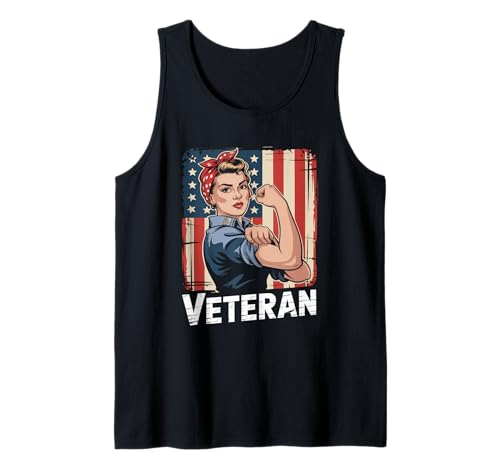 Weibliche Veteranen, Frauen, amerikanische Flagge, Veteranentag Tank Top von Honoring Military Service