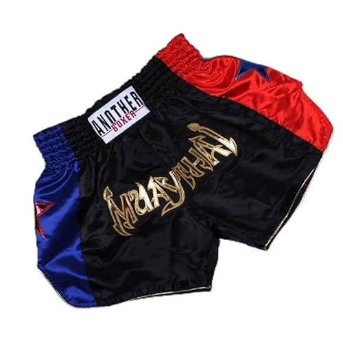 Muay Thai-Shorts, MMA, Kampfsport, Grappling, Kickboxen, Käfigkampf, Fitnessstudio, Training, Herren und Damen, Kleidung, Ausrüstung (L schwarz) von Honseadek